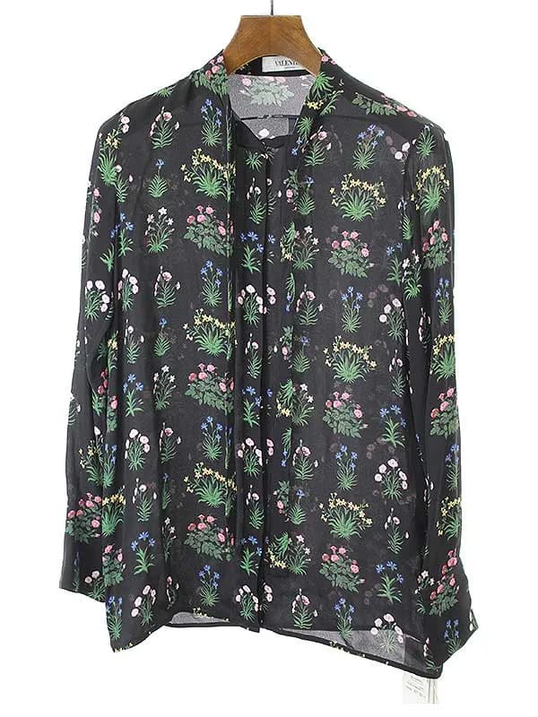 VALENTINO ヴァレンティノ 15AW フラワーシルクブラウス シャツ