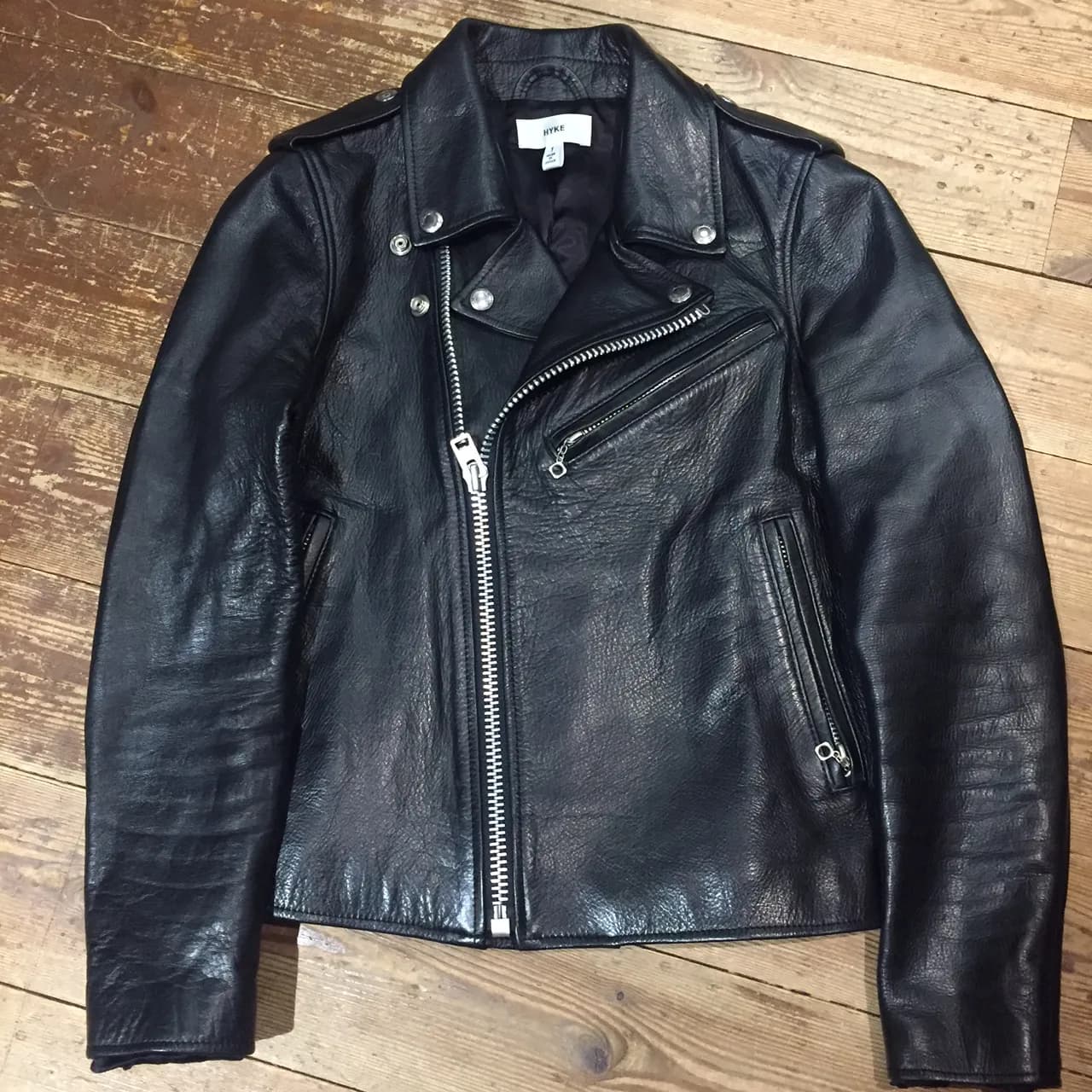 HYKE HYKE 13AW 伊勢丹限定ダブルレザーライダースジャケット