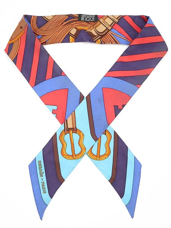 HERMES エルメス ツイリー ベルト柄シルクスカーフ