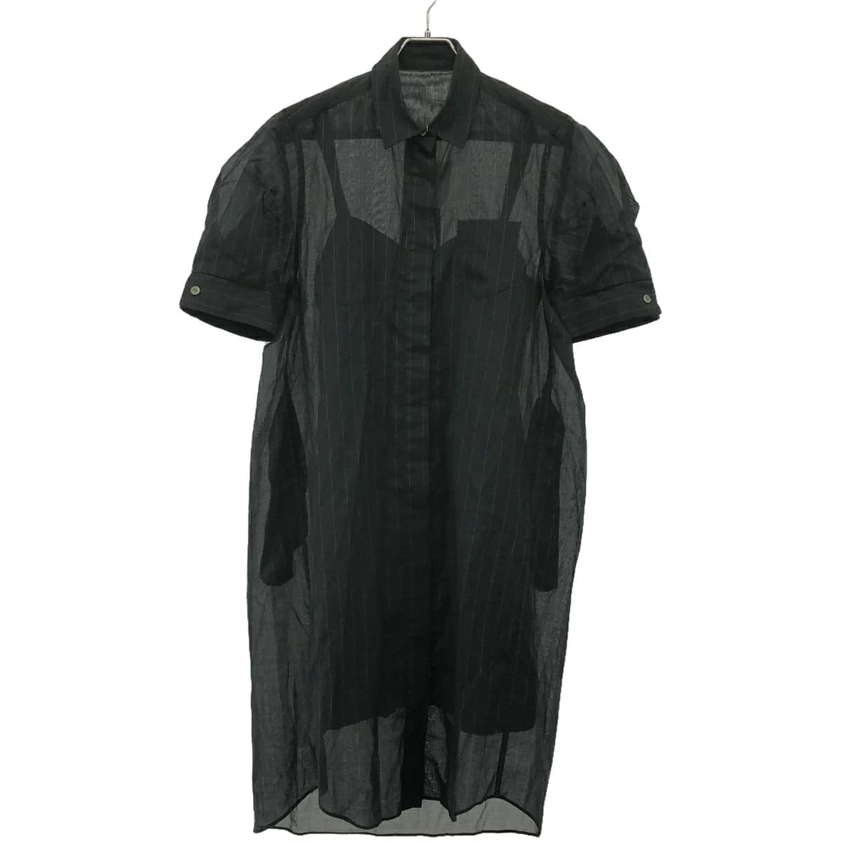 sacai サカイ 23SS パフスリーブ ストライプシャツワンピース