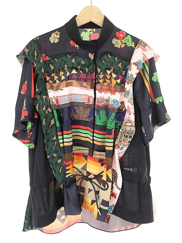 sacai サカイ×ペンドルトン 21SS Archive Print Mix アーカイブプリントプルオーバーシャツ
