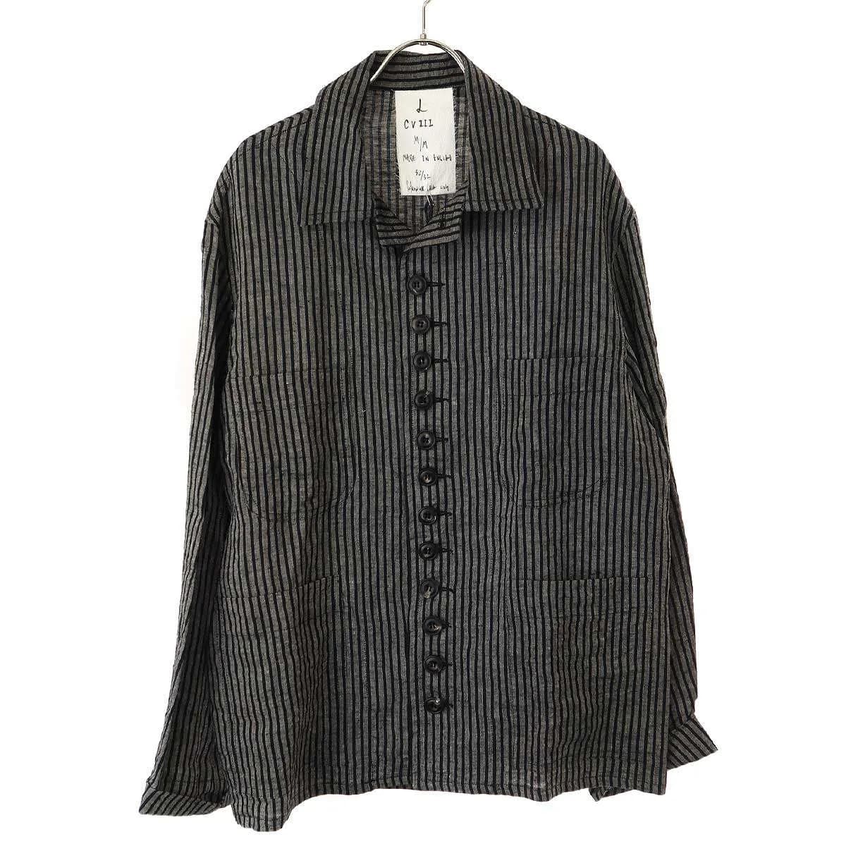 John Alexander Skelton ジョンアレキサンダースケルトン 20AW ストライプリネンシャツジャケット