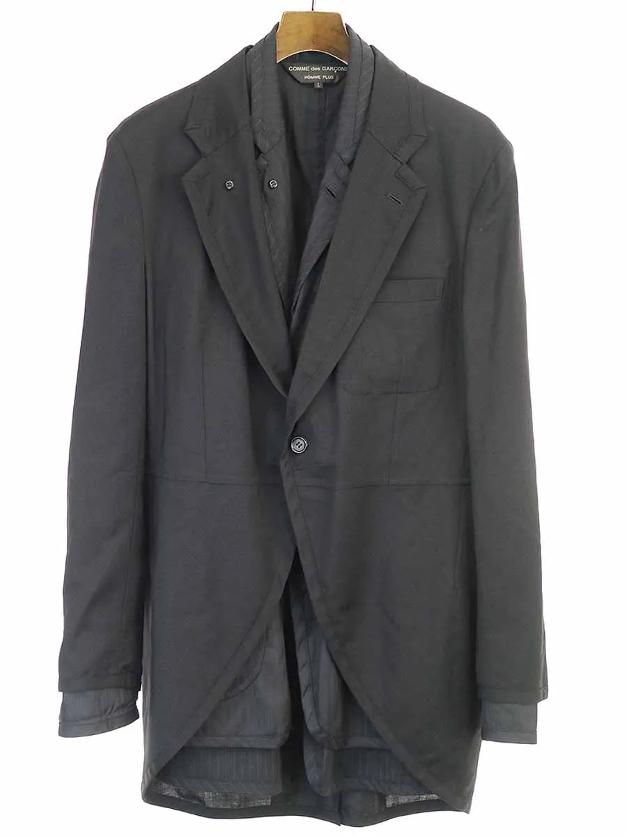 COMME des GARCONS コムデギャルソン オム プリュス 14SS ストライプレイヤードデザインジャケット