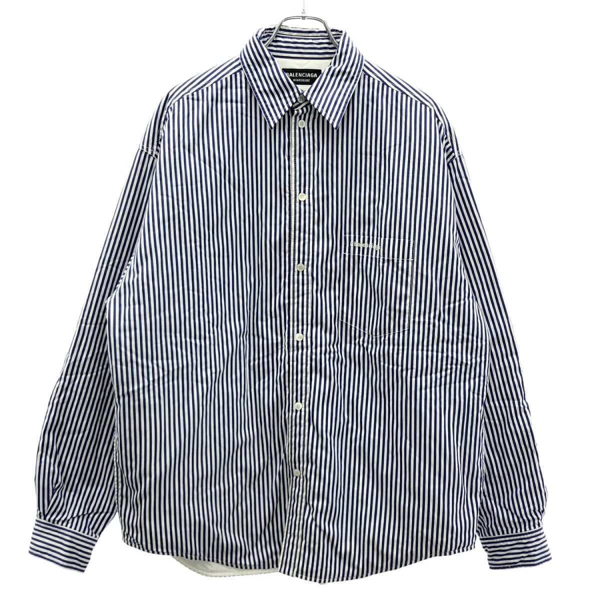 BALENCIAGA バレンシアガ 21SS オーバーサイズ ストライプパテッドシャツ 642339 TIM36