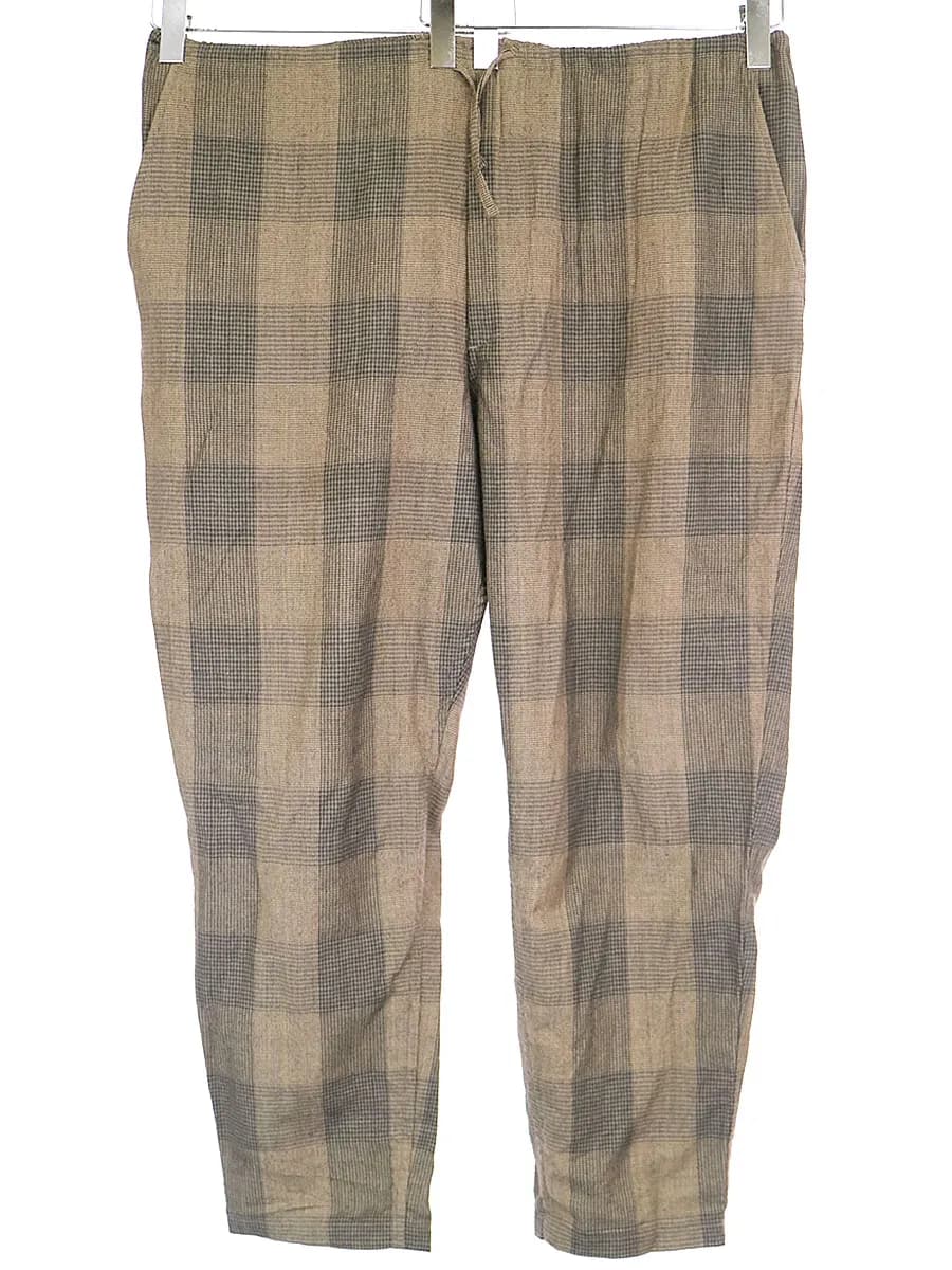 COMOLI コモリ 17AW ウールラミーチェックテーパードパンツ