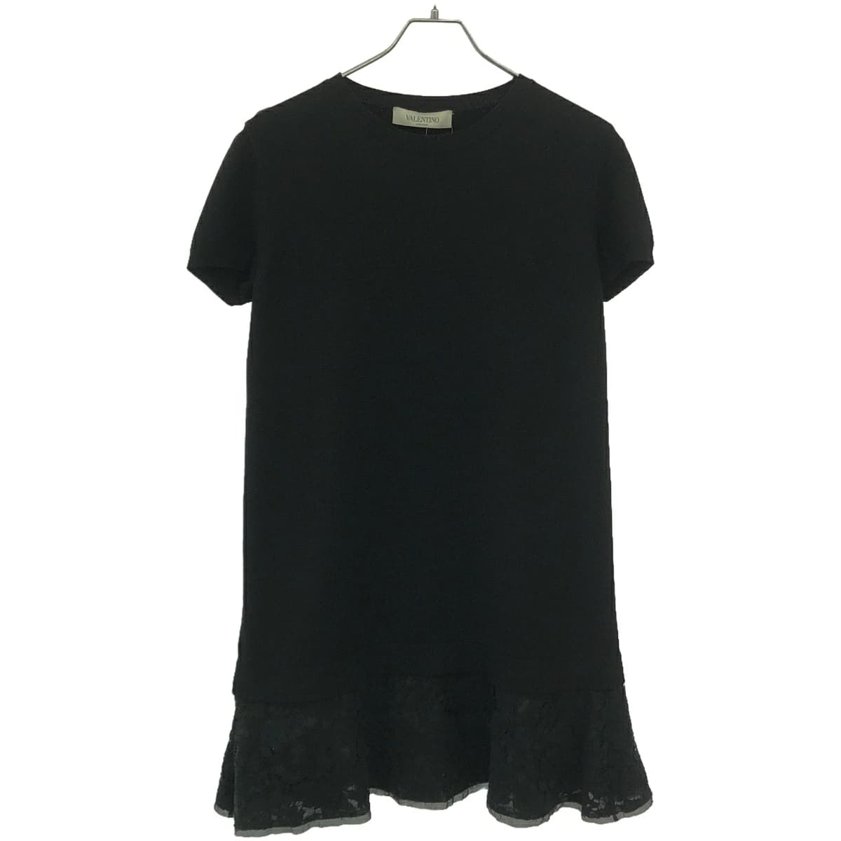 VALENTINO ヴァレンティノ 16AW レースドッキング ショートスリーブニットワンピース