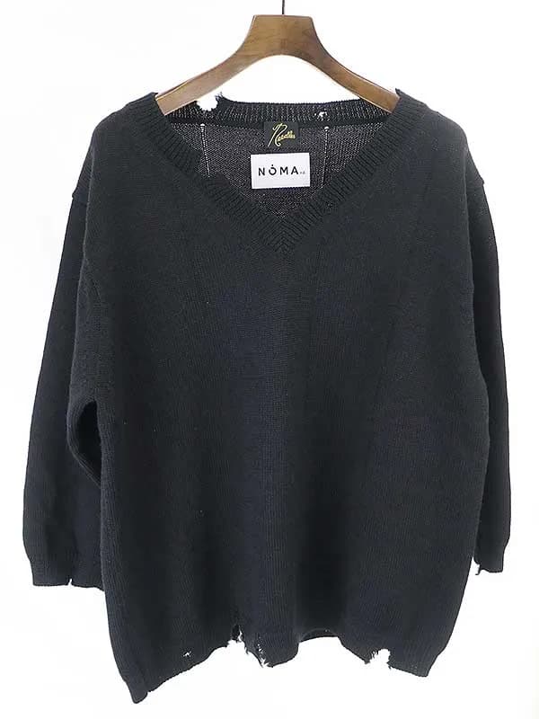 NEEDLES ニードルズ × ノーマティーディー 20AW クラッシュ加工Vネックニットセーター
