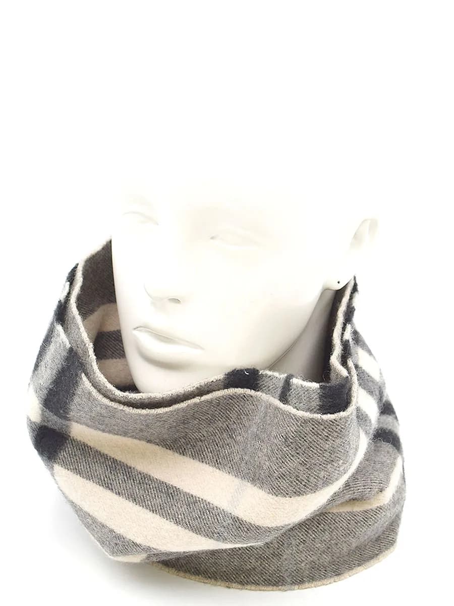 BURBERRY バーバリー ノバチェックチェックカシミヤスヌード