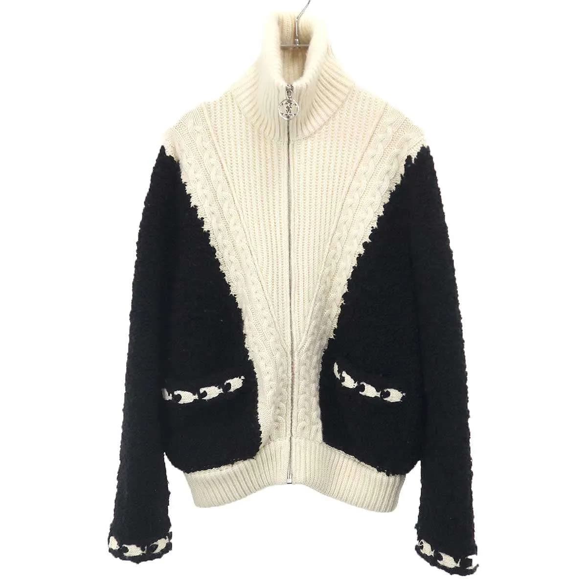 CHANEL シャネル ウールカシミヤ ジップアップニットジャケット P62198K47615