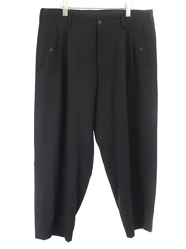 Yohji Yamamoto ヨウジヤマモト プールオム 21AW ウールギャバジン2タックパンツ
