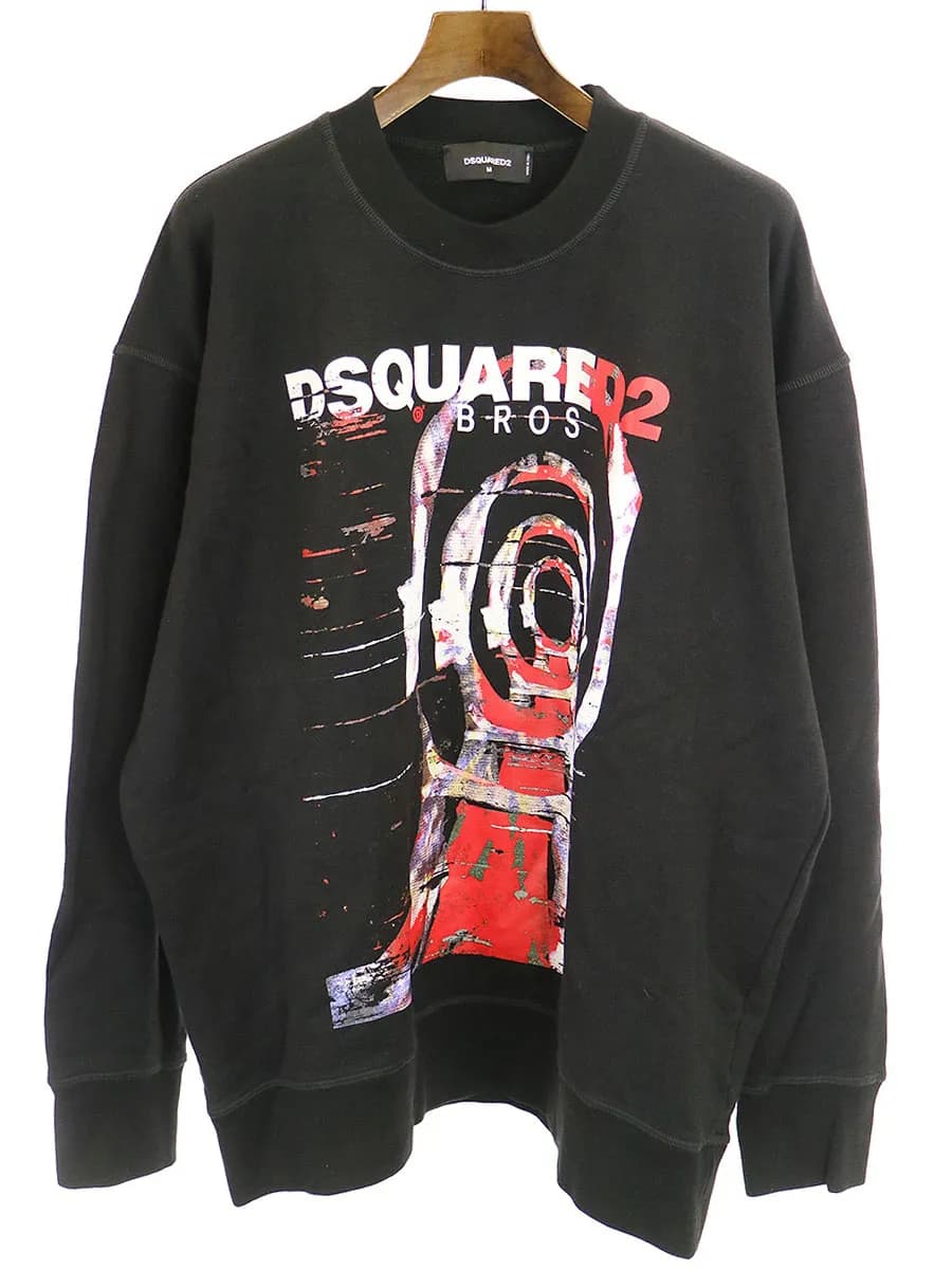 DSQUARED2 ディースクエアード 19AW サイケデリックプリントクルーネックスウェットトレーナー