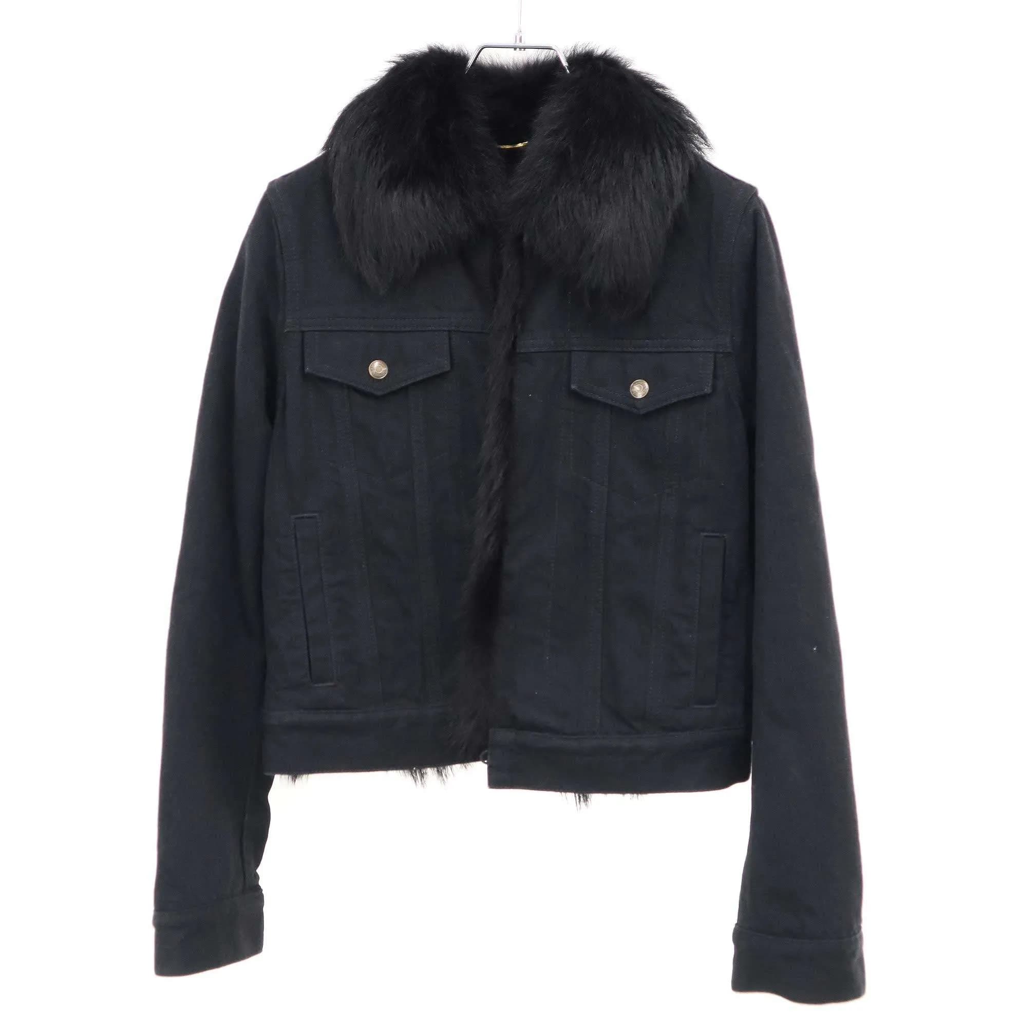 SAINT LAURENT サンローラン パリ フォックスファーデニムジャケット 588192
