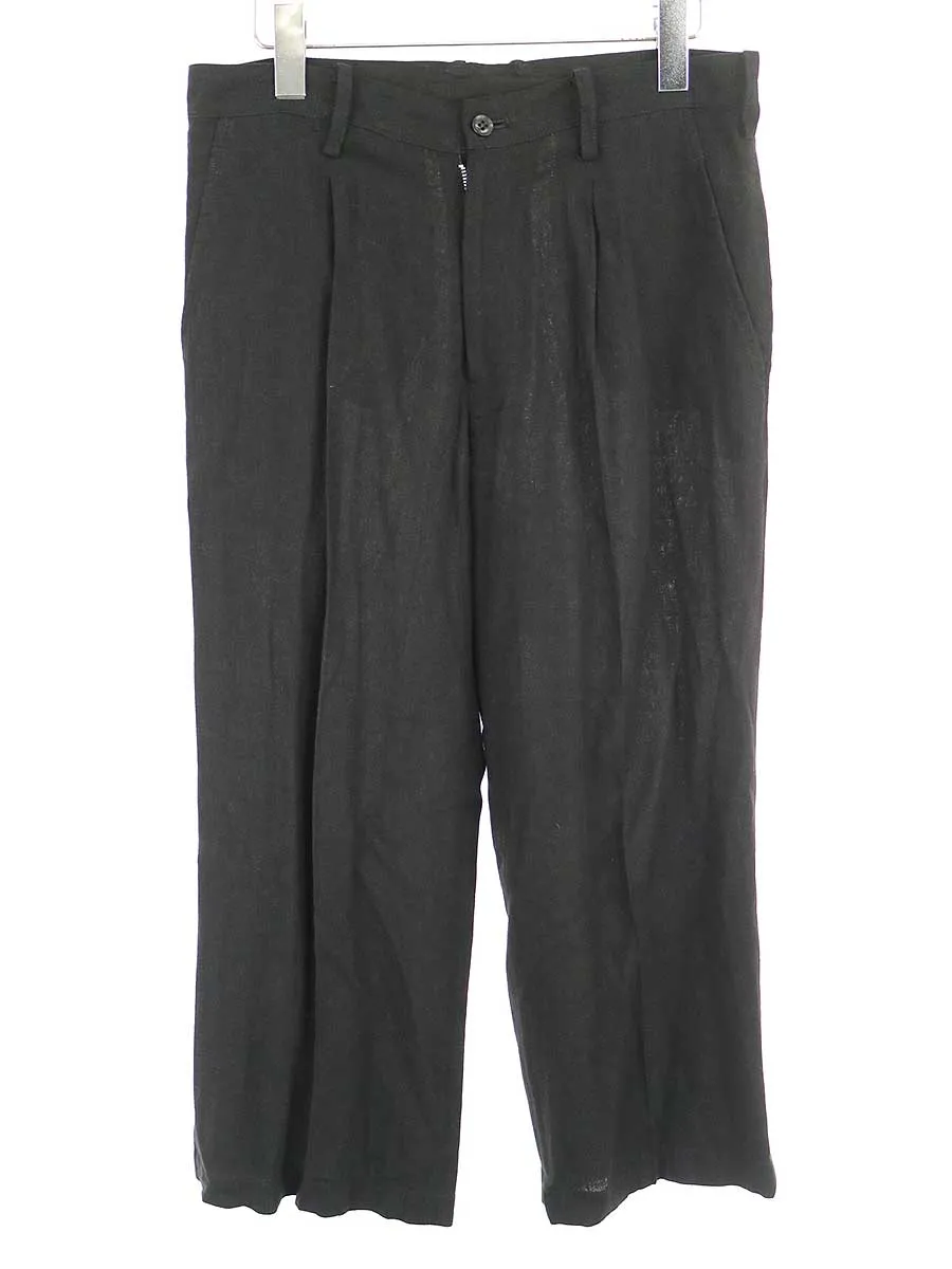 Yohji Yamamoto ヨウジヤマモト ファム 04AW レーヨンリネンタックパンツ
