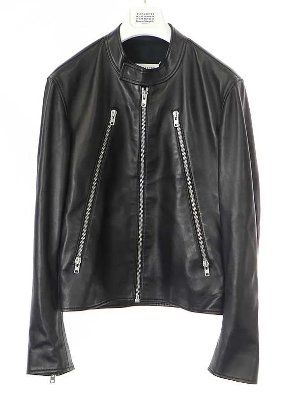 Maison Margiela メゾンマルジェラ 22AW 5ZIP 八の字ラムレザージャケット
