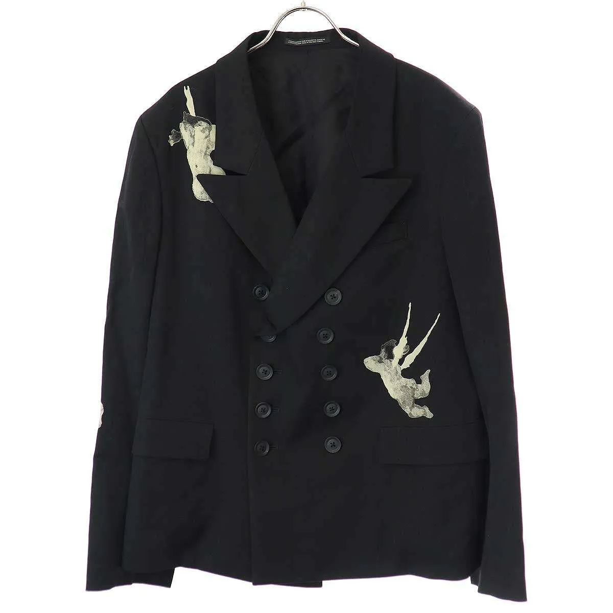 Yohji Yamamoto ヨウジヤマモト プールオム 24SS 伊勢丹新宿店限定 天使抜染 ウールギャバジンダブルジャケット HS-J96-105