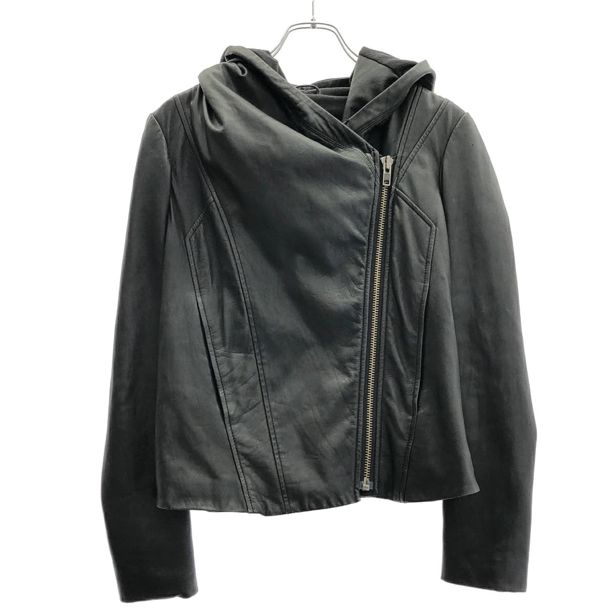 HELMUT LANG ヘルムート ラング HOODED LTH JK WASHED LEATHER フーデッドレザージャケット 16-4304151
