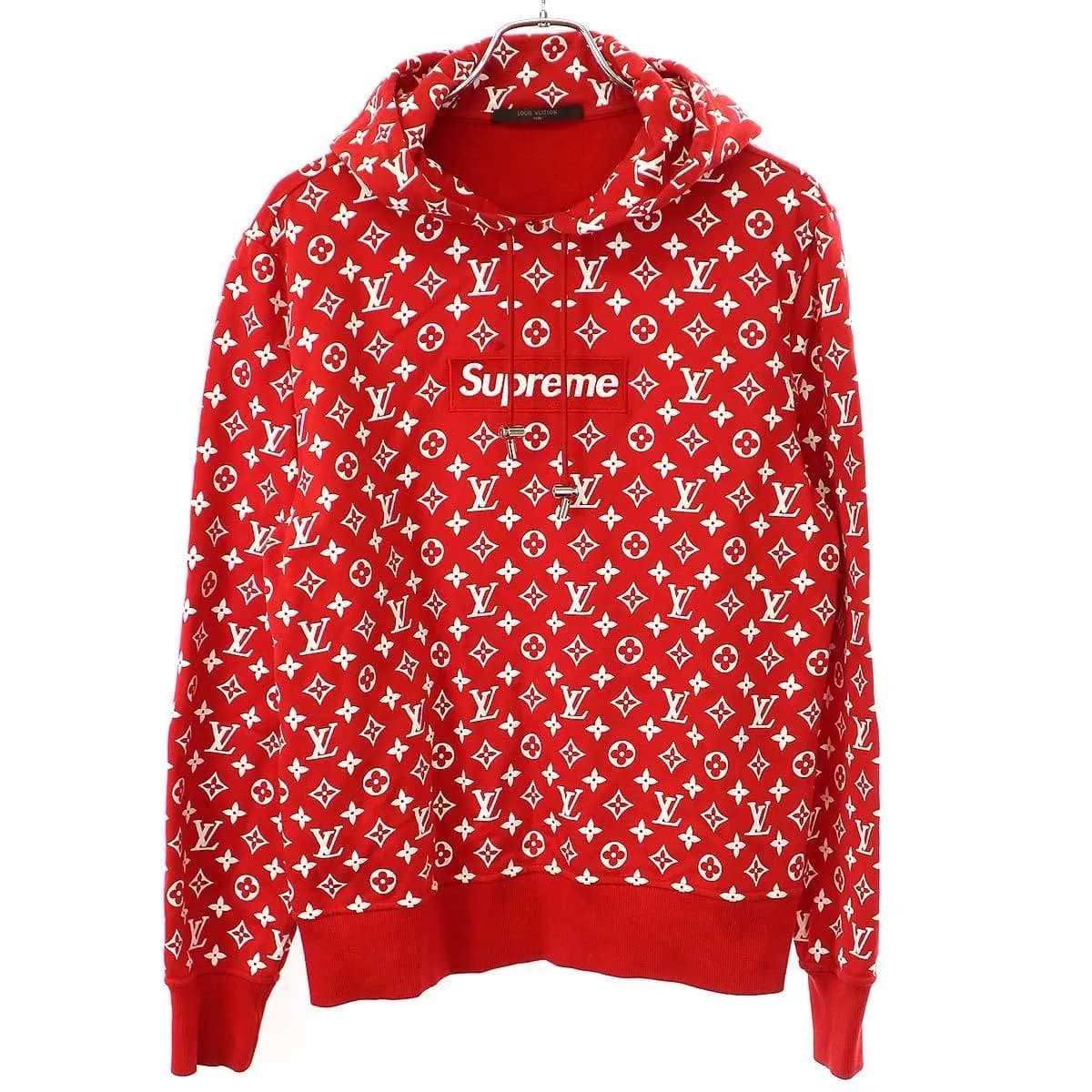 LOUIS VUITTON ルイヴィトン シュプリーム 17AW Box Logo Hooded Sweatshirt モノグラムボックスロゴスウェットパーカー
