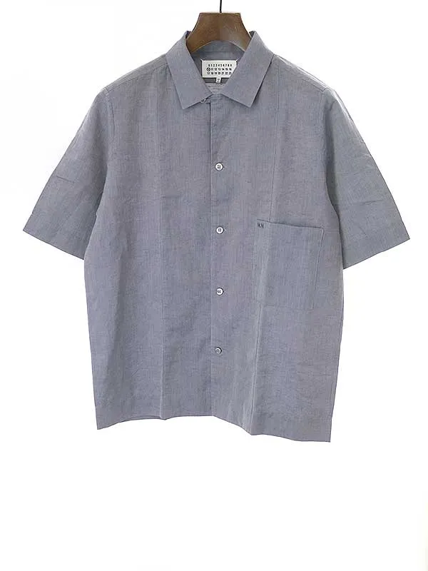 Maison Margiela メゾンマルジェラ 22SS MM刺繍オープンカラー半袖シャツ