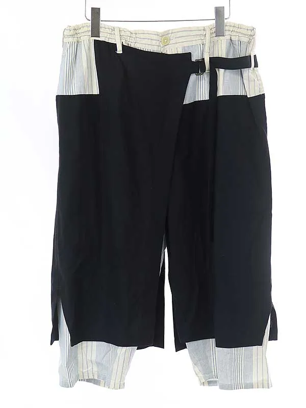 Yohji Yamamoto ヨウジヤマモト プールオム 14SS ストライプ切替イージーパンツ