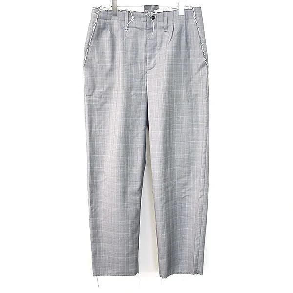 CAMIEL FORTGENS カミエルフォートヘンス 18AW カットオフグレンチェックワイドストレートパンツ