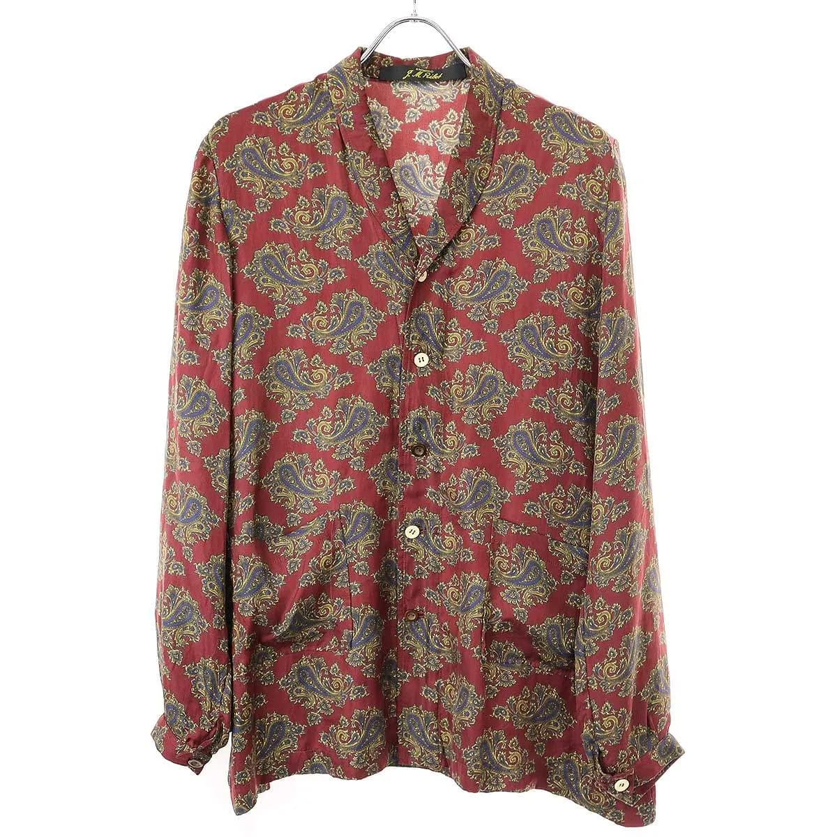ARCHIVIO J.M.Ribot アルキビオ J.M. リボット ショールカラーシルクペイズリーシャツ W10/ML