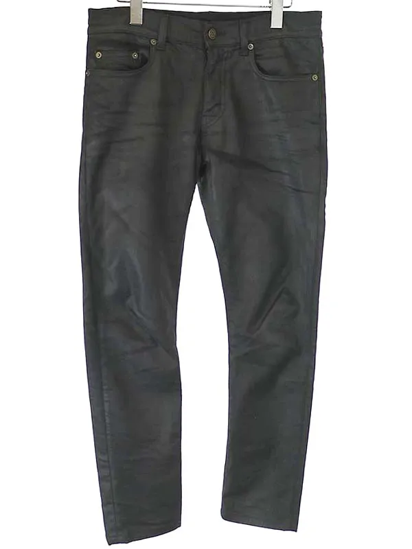 SAINT LAURENT サンローラン パリ 15AW D02 M/SKLW コーティングスキニーデニムパンツ