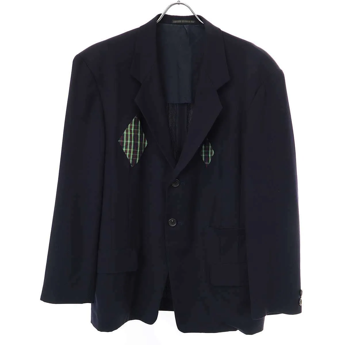 Yohji Yamamoto ヨウジヤマモト プールオム 1988SS ダイヤチェックパッチ ウールギャバジンテーラードジャケット