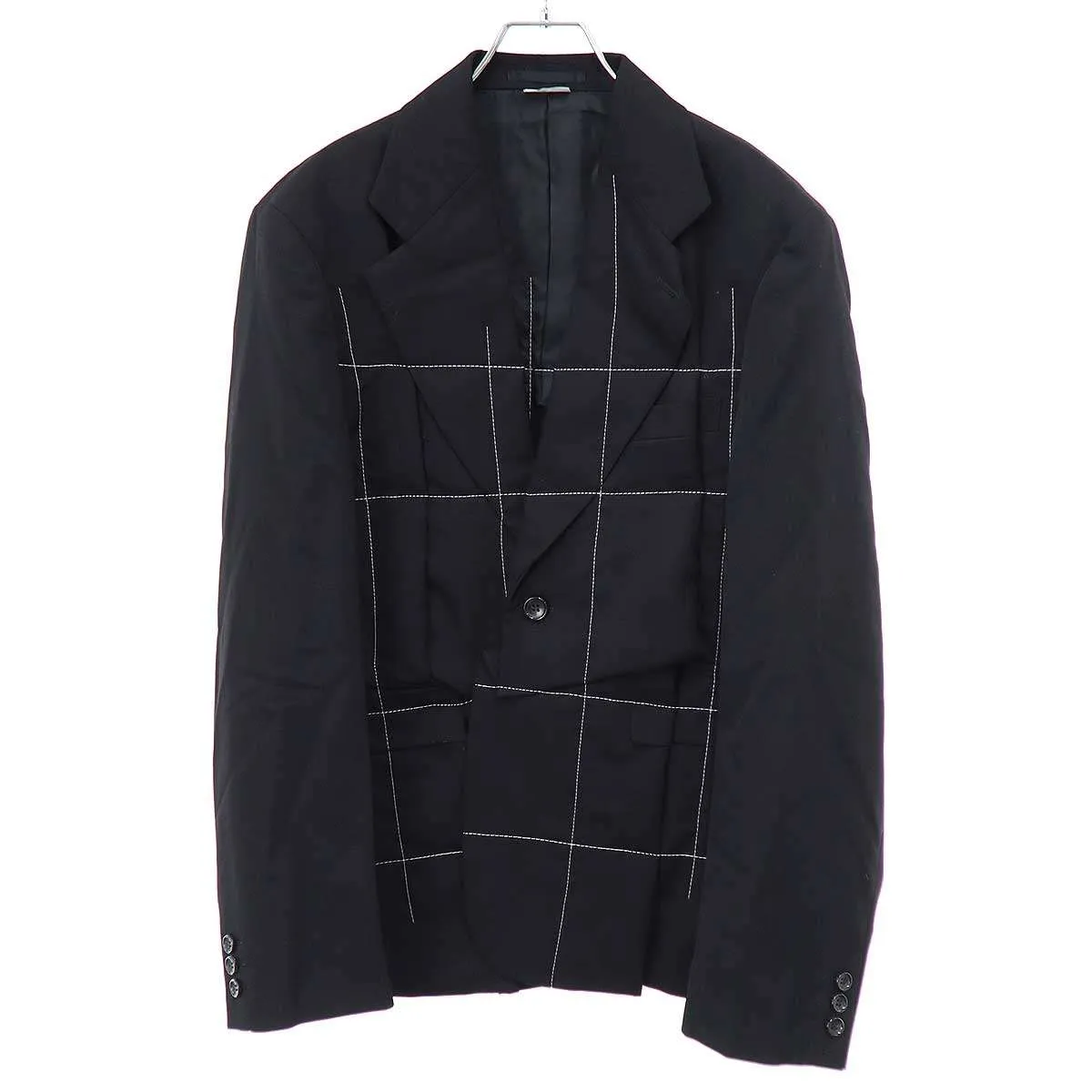 COMME des GARCONS コム デギャルソンオムプリュス 21SS Metal Outlaw ウールステッチテーラードジャケット PG-J046