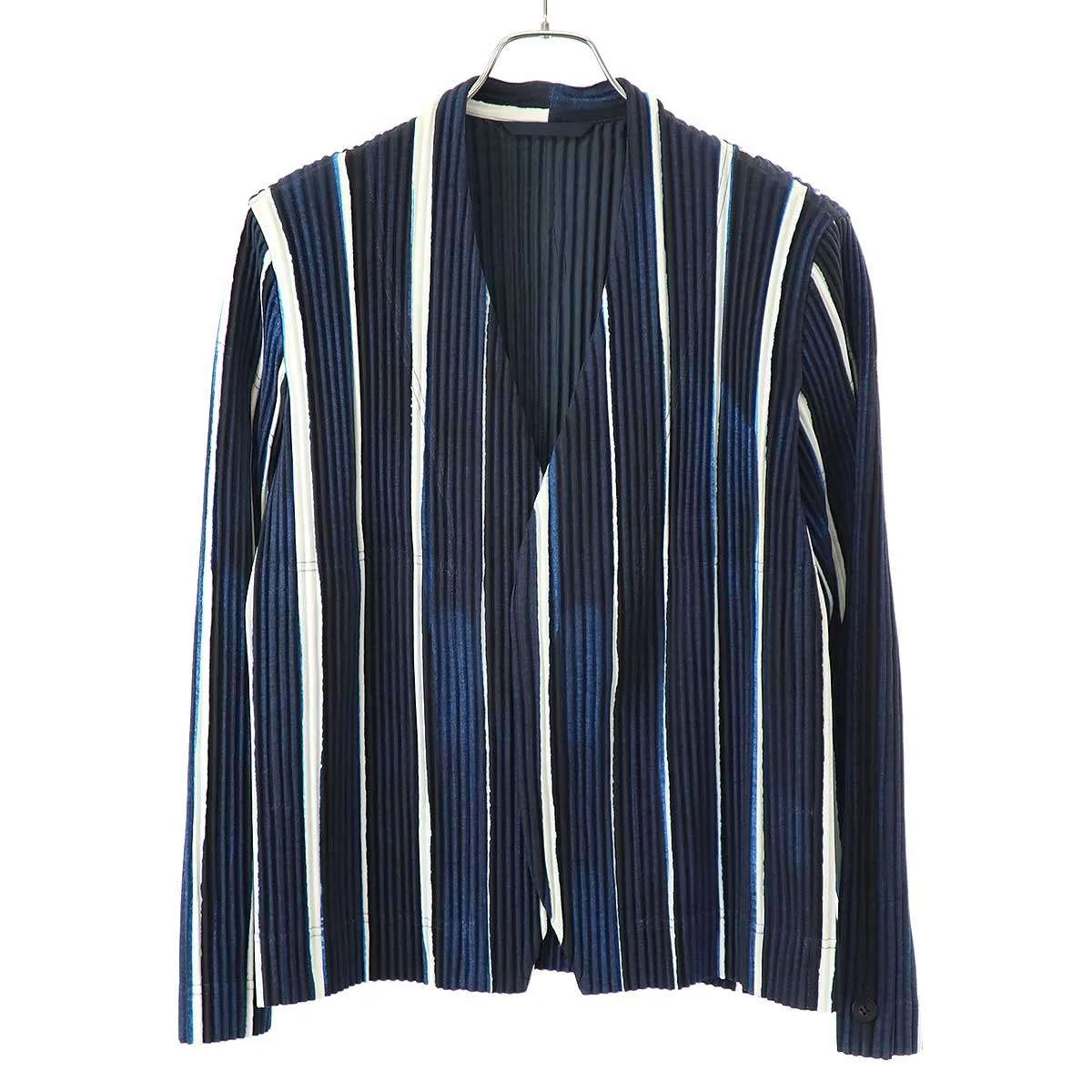 ISSEY MIYAKE オム プリッセ イッセイ ミヤケ 17SS ストライププリーツノーカラージャケット HP71JD139