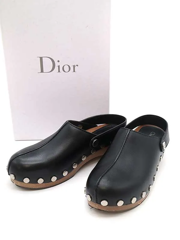 Dior HOMME クリスチャンディオール Diorquake clogs レザースタッズクロッグ サボサンダル