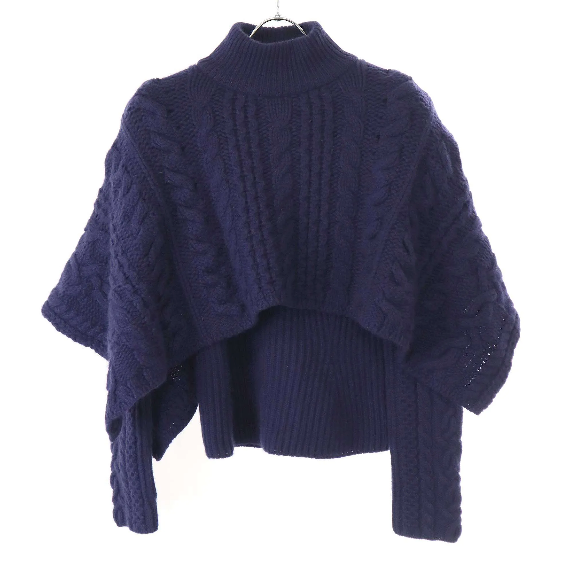 HERMES エルメス 21AW PULL ML ESPRIT CAPE モヘヤ混カシミヤケープニットセーター