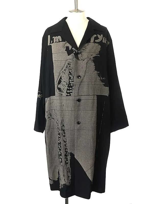 Yohji Yamamoto ヨウジヤマモト プールオム 17SS ウールギャバジンリバーシブル抜染コート