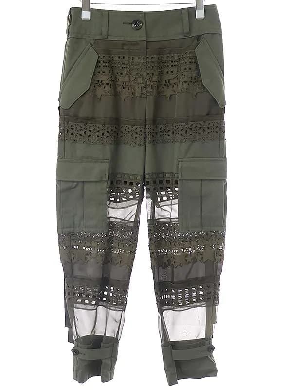 sacai サカイ 21SS グラフィックメッシュパネルカーゴパンツ