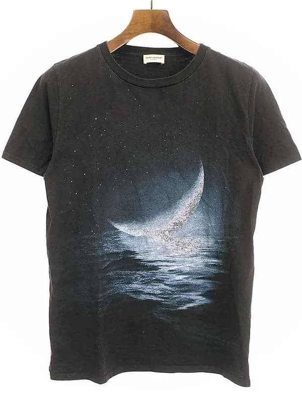 SAINT LAURENT サンローラン パリ 17SSムーンライトプリントTシャツ