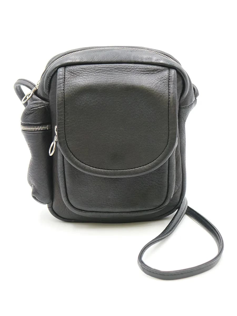 Aeta アエタ DEER SHOULDER POUCH BLACK DA05 レザーショルダーバッグ ポーチ