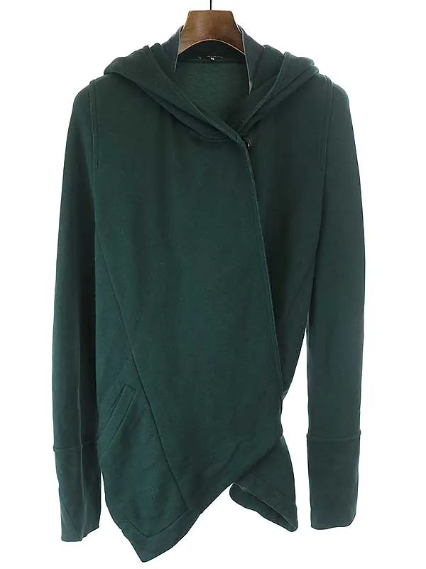 ANN DEMEULEMEESTER アンドゥムルメステール リボンデザインスウェットフーデッドジャケット