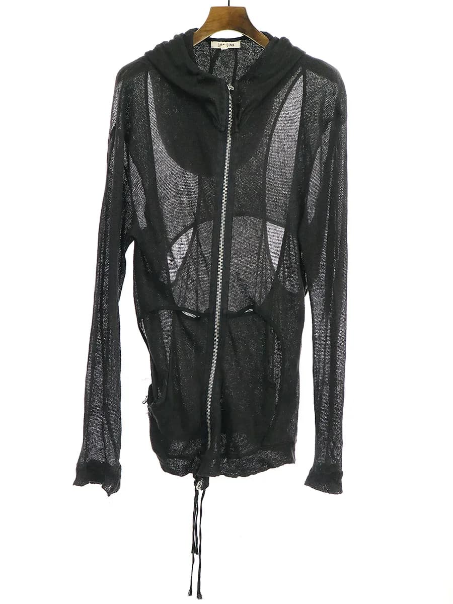 DAMIR DOMA ダミールドーマ デザインメッシュニットジップアップパーカー
