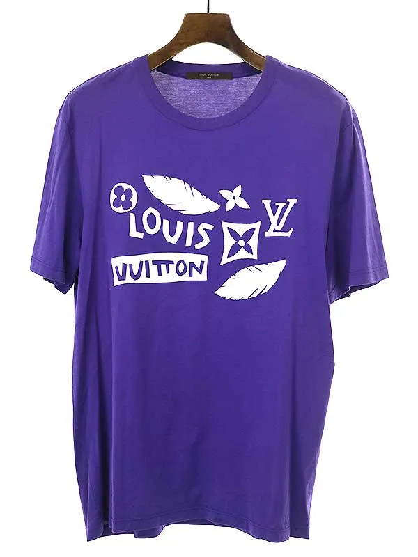 LOUIS VUITTON ルイヴィトン ロゴプリントコットンクルーネックTシャツ