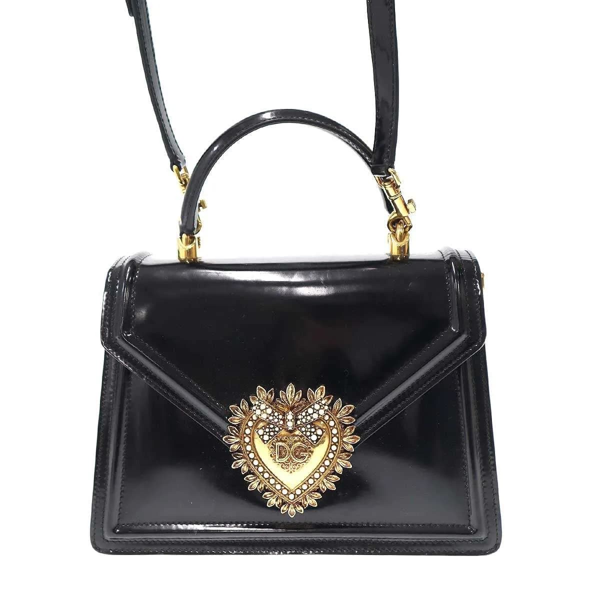 DOLCE&GABBANA ドルチェ&ガッバーナ Devotion Bag 2WAYパテントレザーショルダーバッグ