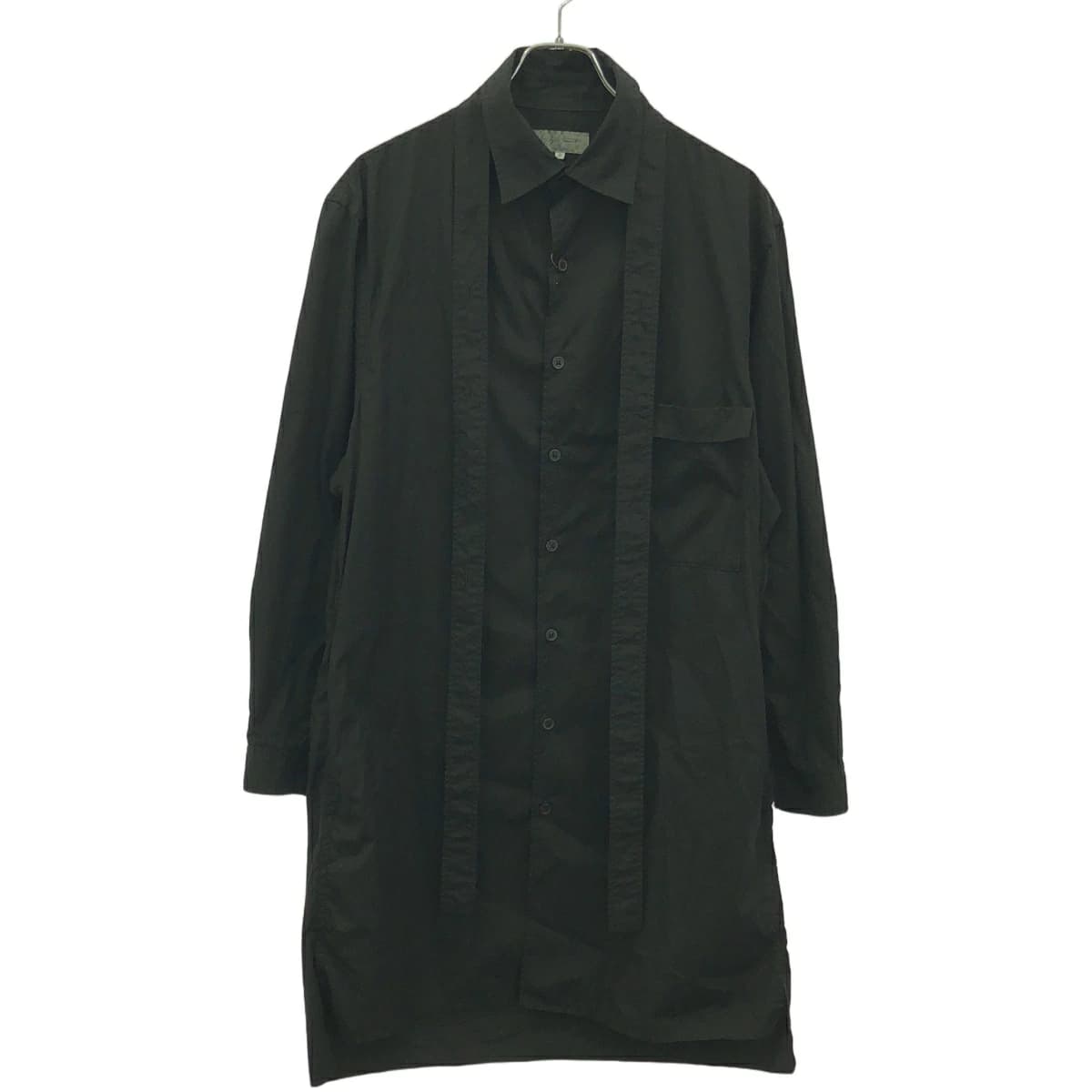 Yohji Yamamoto ヨウジヤマモト プールオム 21AW コットンネックベルトロングシャツ HX-B55-005