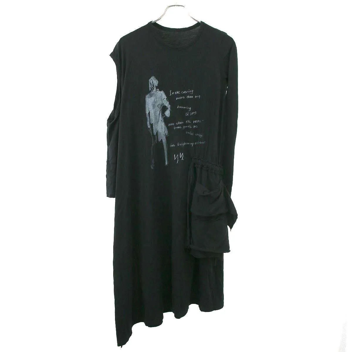 Yohji Yamamoto ヨウジヤマモトコレクションズ 24SS Combed Jersey Pigmented Pt Print Detail Dress ドレスワンピース FS-T99-097