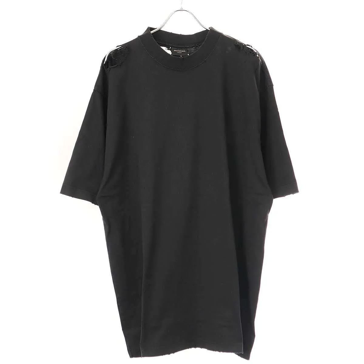 BALENCIAGA バレンシアガ 24SS ロゴプリント ダメージオーバーサイズTシャツ 764235 TQVJ8