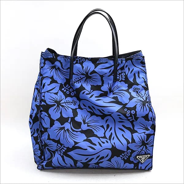 PRADA PRADA 14SS ハイビスカス柄ナイロントートバッグ