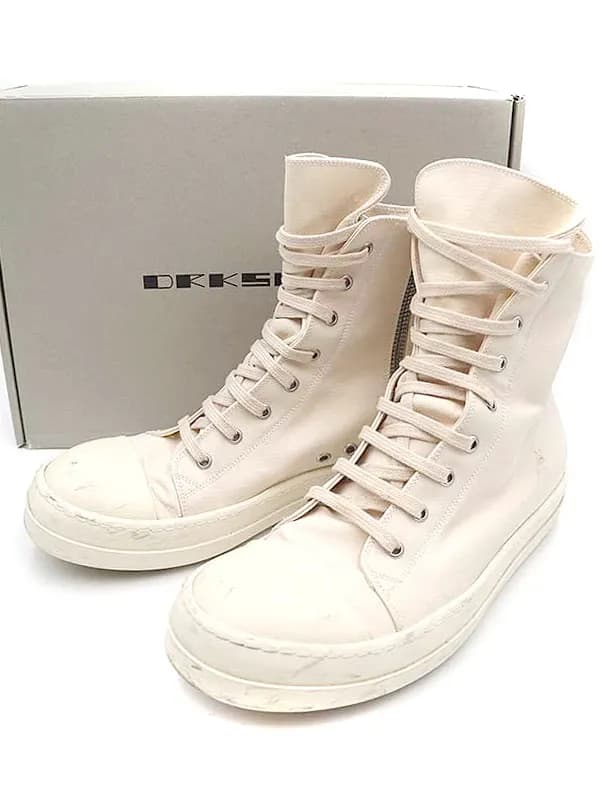 Rick Owens ダークシャドウ 22SS Ramones HIGH SNEAKS NATURAL/MILK ハイカットスニーカー