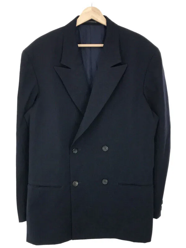 Yohji Yamamoto ヨウジヤマモト プールオム 80's 初期 丸ロゴタグ ダブルブレスト ウールテーラードジャケット