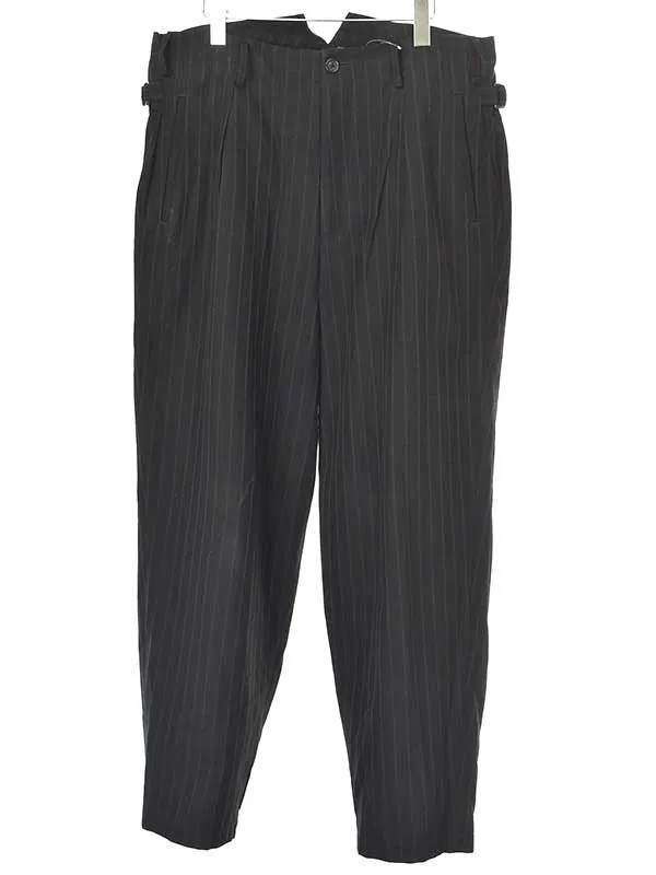 Yohji Yamamoto ヨウジヤマモトプールオム 22AW ストライプ柄後ヨーク切替サスペパンツ