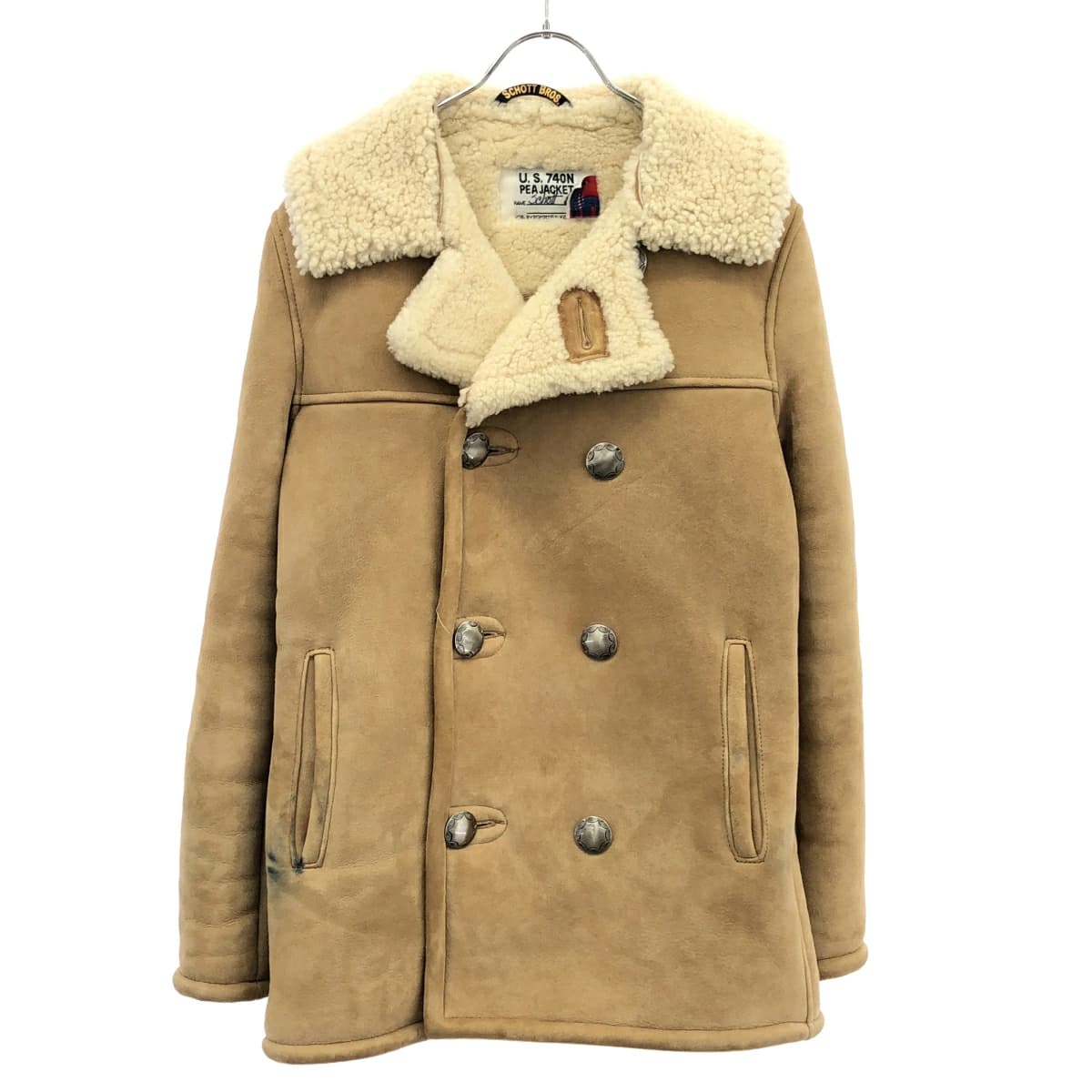 Schott ショット Ron Herman別注 コンチョボタンムートンレザーPコート