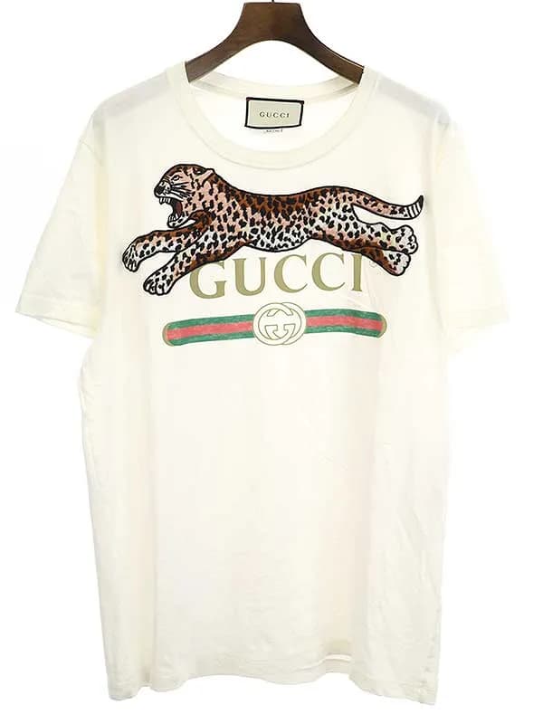 GUCCI グッチ 18SS ヴィンテージロゴダメージ加工パンサーTシャツ