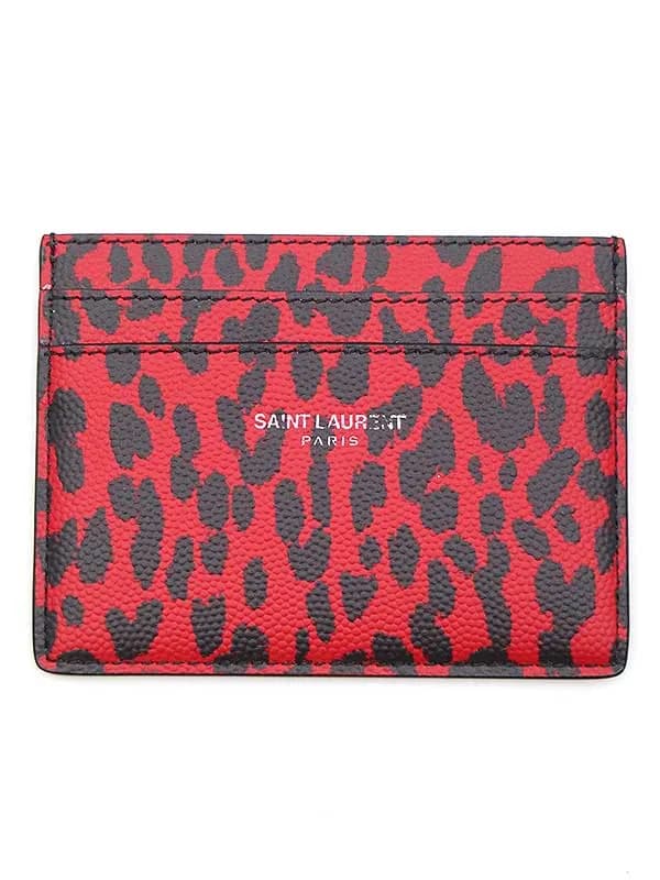 SAINT LAURENT サンローラン パリ レオパード柄レザーカードケース