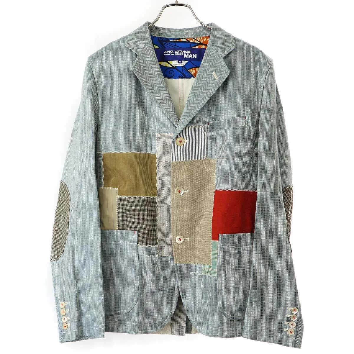 COMME des GARCONS ジュンヤワタナベ コムデギャルソンマン 16SS パッチワークデザイン リネンテーラードジャケット WQ-J015
